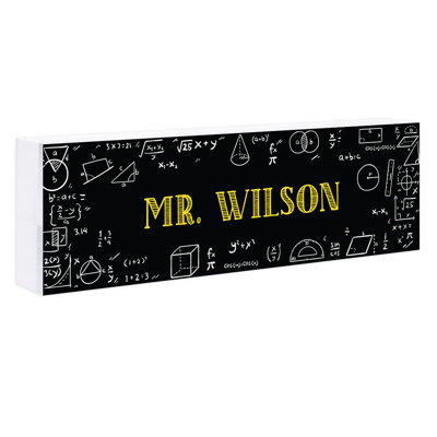 8 X 2.5 Acrylic Teacher Desk Name Plate - Custom Formulas & Calculations Design