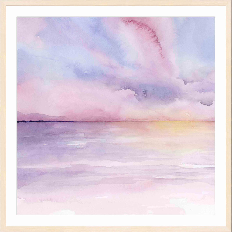 «Pale Sunset I» par Grace Popp - peinture encadrée, H 35,8 po x l 35,8 po x P 1,18 po, Érable