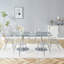 Ensemble de table de salle à manger 71 ", ensemble de table de salle à manger moderne avec plateau en verre et base ronde en or-820453635-820453647-820453646