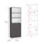 Ensemble de bibliothèque 2 pièces Layton, 49 po de largeur avec 8 tablettes et armoire double porte, ensemble de salon gris mat - blanc, armoire