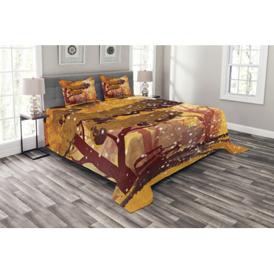 Orange/Brown/Pink 100% Microfibre Bedspread