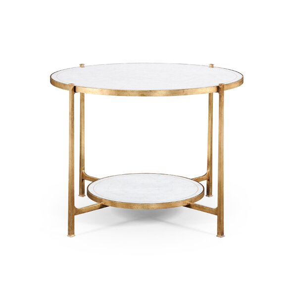 Glass Oval Coffee Table with Gold Finish Metal base