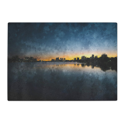 Tempered Glass Cambridge Massachusetts Skyline Chopping Board