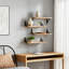 Ensemble de 4 tablettes flottantes en bois rustique pour le salon, la chambre à coucher et la salle de bain-1206929970