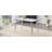 Modern Minimalist Rectangular Dining Table, Suitable For 4-6 People. Tempered Glass Countertop+Lower MDF Board,Imitation Marble Texture, Silver Metal Tapered Legs. Suitable For Minimalist Restaurants.-768176034