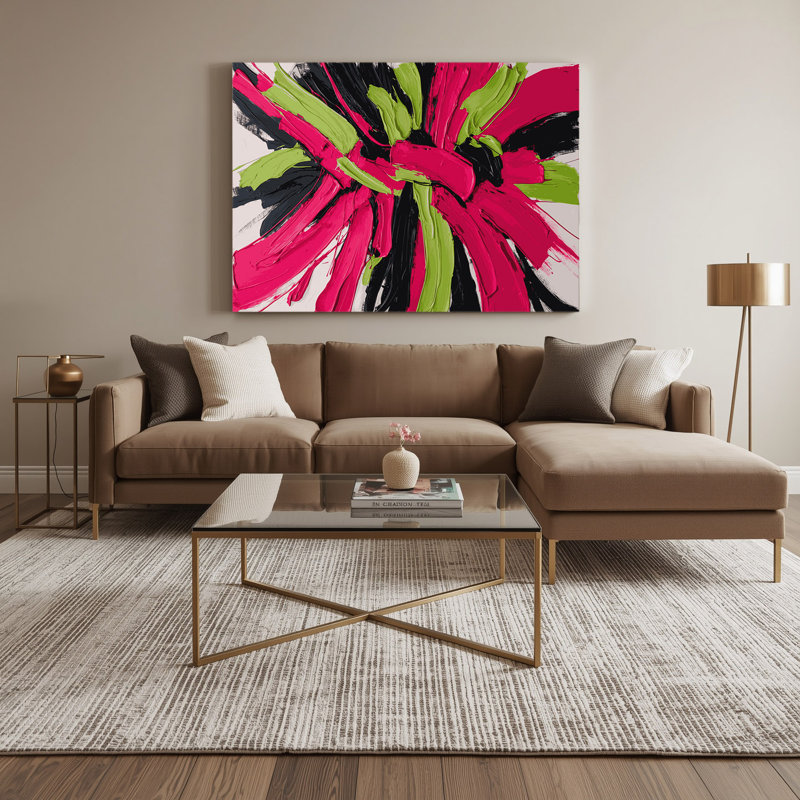 «Neo Expressionism 18», art mural sur toile rouge, H 20 po x l 30 po