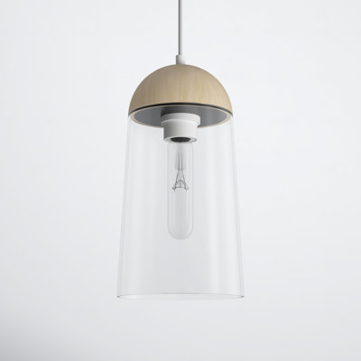 Tabitha Single Light Clear Glass Dimmable Pendant