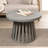 Solanya 28" Modern Round Acacia Wood Outdoor Coffee Table, Slatted Tapered Base, Weather-Resistant Gray Wash Gray Patio Deck Furniture-977051234