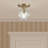 1 Light Natural Brass Crystal Semi-Flush