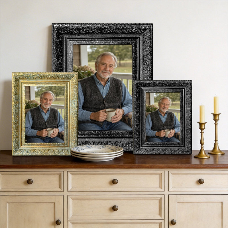 Black 1PC 5" x 7" Clean Line Picture Frame with Decorative Profile