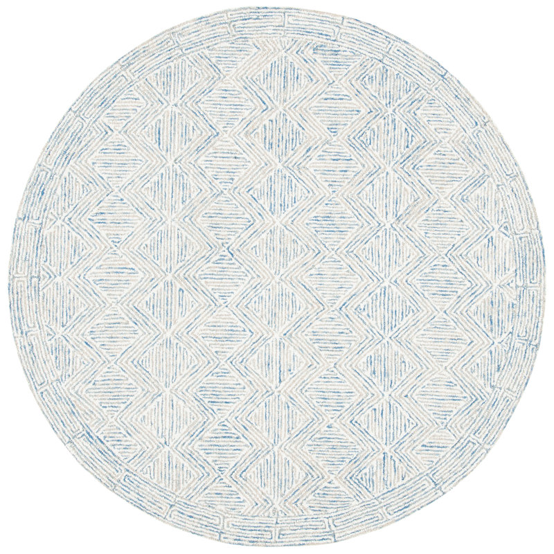 Cave Spring Hand Tufted Wool And Cotton With Latex Geometric Rug, Round 3'