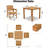 All Weather Outdoor Table and Chairs 5 Pieces Patio Dining Sets Outside Furniture With Aluminum Frame HIPS Modern Patio Dining Set for 4 Person for Outside Backyard/Porch/Deck, 1-Table 4-Chairs, Brown-124942484