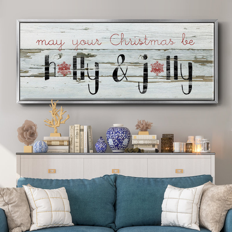 Holly & Jolly - toile encadrée, H 20 po x l 50 po