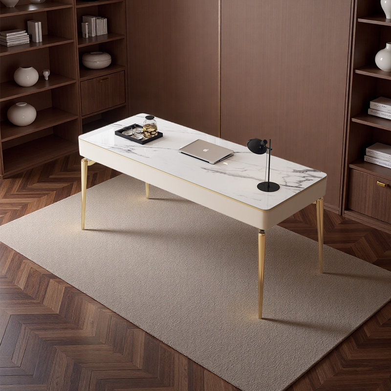 Bureau sécuritaire et réfléchi, Blanc, H 29,92 po x l 47,24 po x P 23,62 po