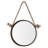 Parowan Dark Brown Iron Framed Round Accent Mirror with Hanging Rope-1040053690