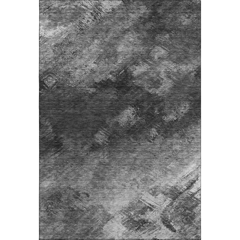 Premium Machine Washable Cerrito AMF590 Gray Rug, Rectangle 9' x 12'
