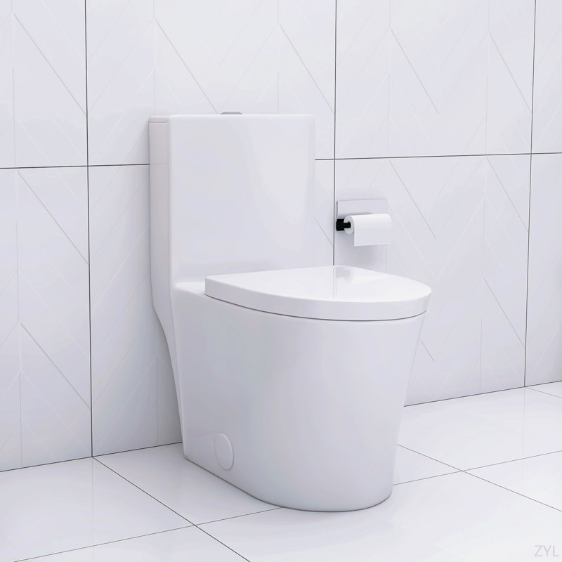 Matte Elongated One Piece Toilet Dual Flush 1.1/1.6 GPF Water Saving Comfort Seat Height, White