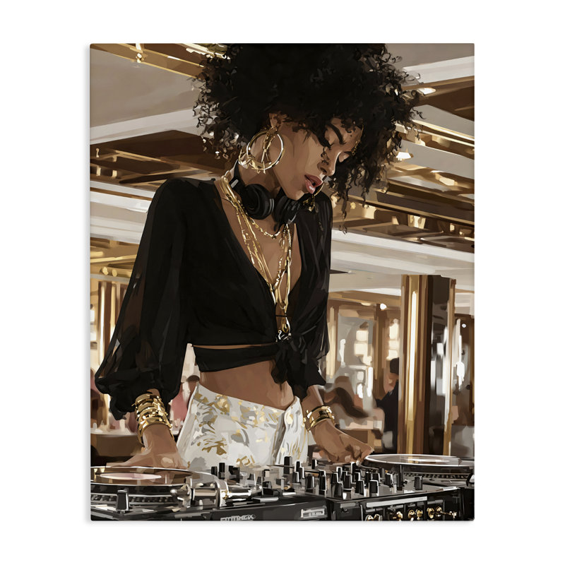 «Woman Of Music Live DJ Canvas», conception par Franklyn Gregory, 48 x 36