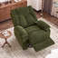 Fauteuil inclinable manuel pivotant en chenille vert olive moderne de 99 cm (39 po) de large, avec massage à 8 points et chauffage lombaire.-19994601