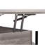 Table basse ronde à plateau relevable avec tiroirs de rangement et compartiment caché, gris ardoise, 35,3 po