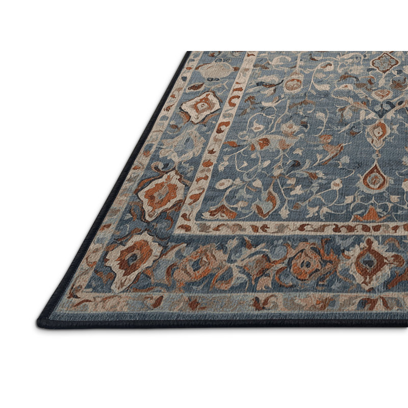 Tapis noir lavable à la machine, Rond 4 pi
