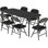 Ensemble 7 pièces de table et chaises pliantes, table d'activité et chaises pour salle à manger, garderie, salles de classe