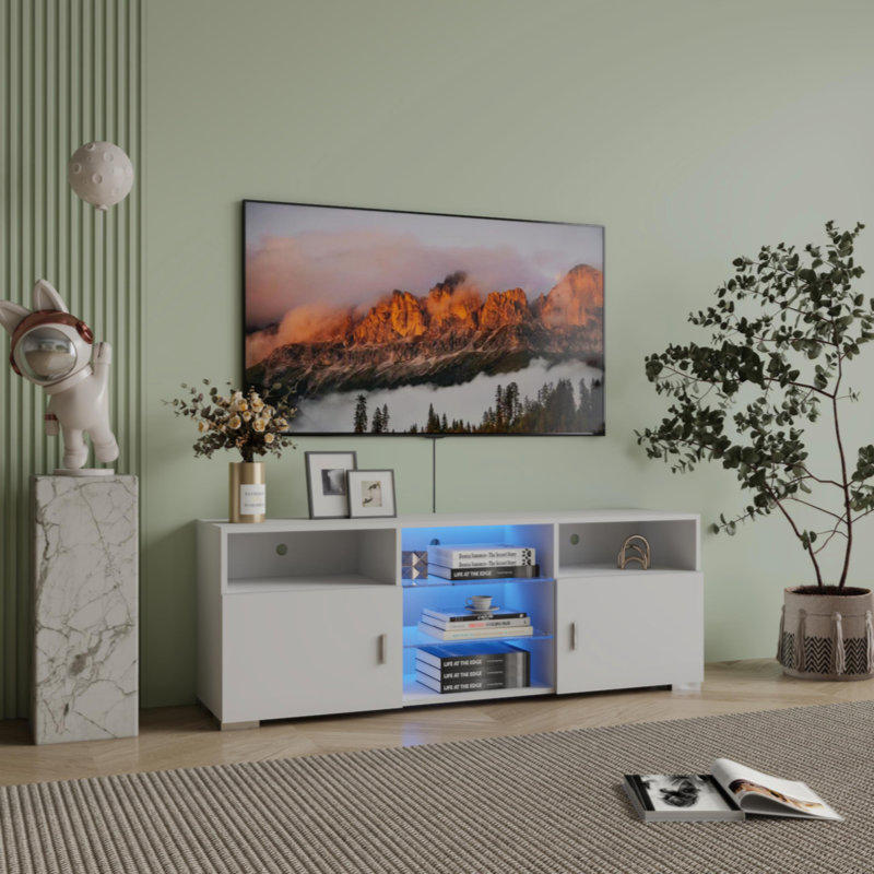 Uzma Unfinished TV Stand for TVs up to 65", White