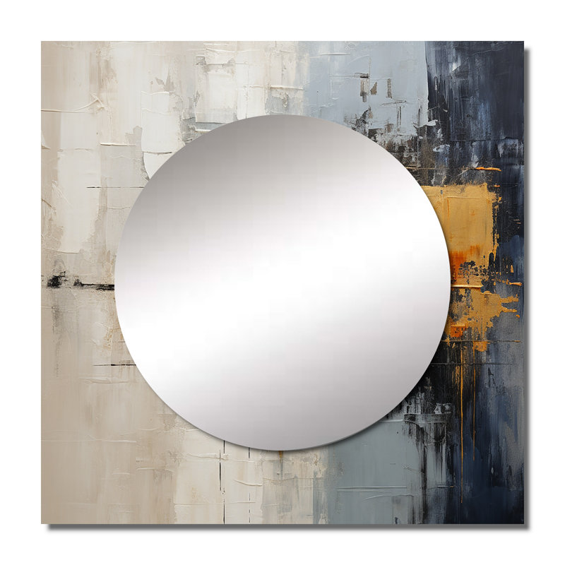 Abstract Cityscape II - Abstract Collages Large Square Mirror Wall Decor For Bedroom, 23" x 23"