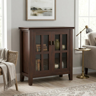 Armoire de rangement transitionnelle en bois massif l 30 po avec portes réglables Artisan
