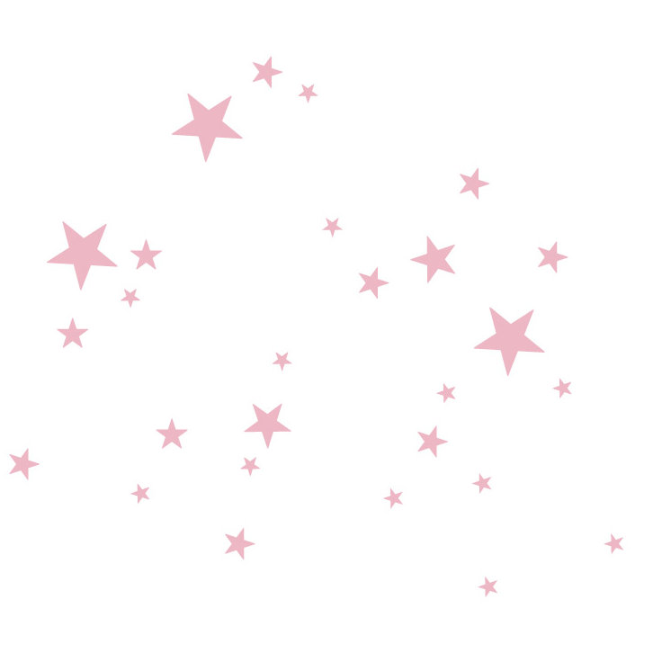 Adhésif décoratif étoiles, Rose œillet, H 24 po x l 27 po x P 0,01 po