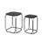 Black Metal Nesting End Table for Living Room Furniture, Mirror Top Nest of Side Tables,Accent Table