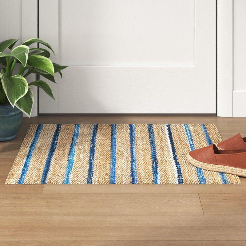 Tapis brun / denim Callie, Rectangle 2 pi 8 po x 4 pi