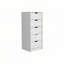 Commode haute 5 tiroirs Basilea, système coulissant - Blanc