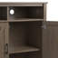 Armoire de rangement moyenne en bois massif à 2 tablettes avec 2 casiers ouverts Ela