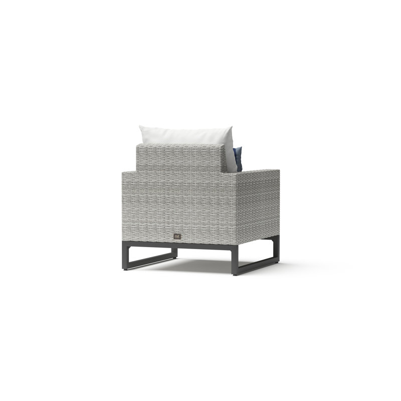 2Pc Sunbrella Outdoor Club Chairs - Grey, Gray, Green Blue