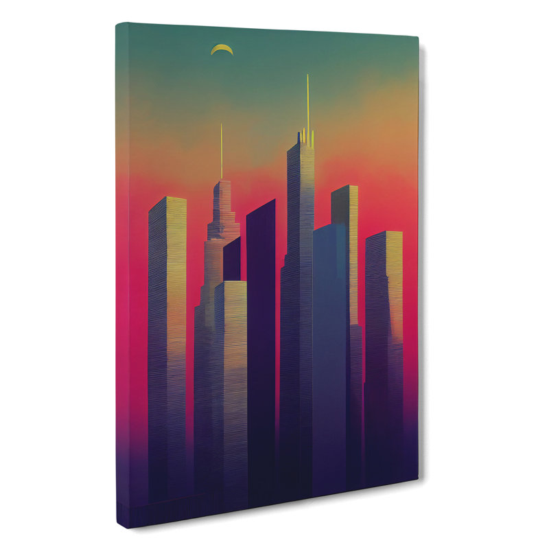Awesome City Skyline Abstract - Wrapped Canvas, 60cm H x 40cm W x 3cm D