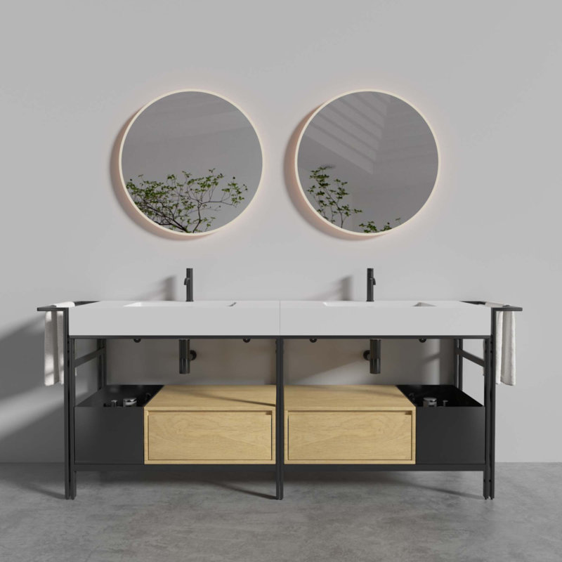 Meuble-lavabo modulaire de style industriel 72 po