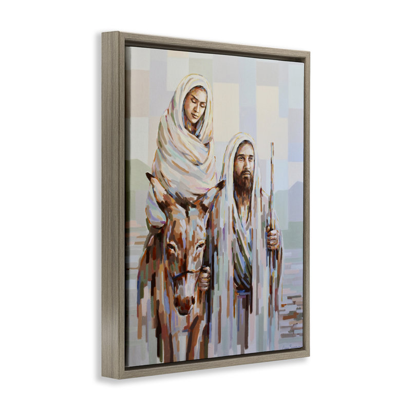 Art mural sur toile The Nativité, H 21 po x l 17 po, Cadre flottant orme Montalcino
