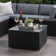 Burnese Square Glass Top Wicker Coffee Table