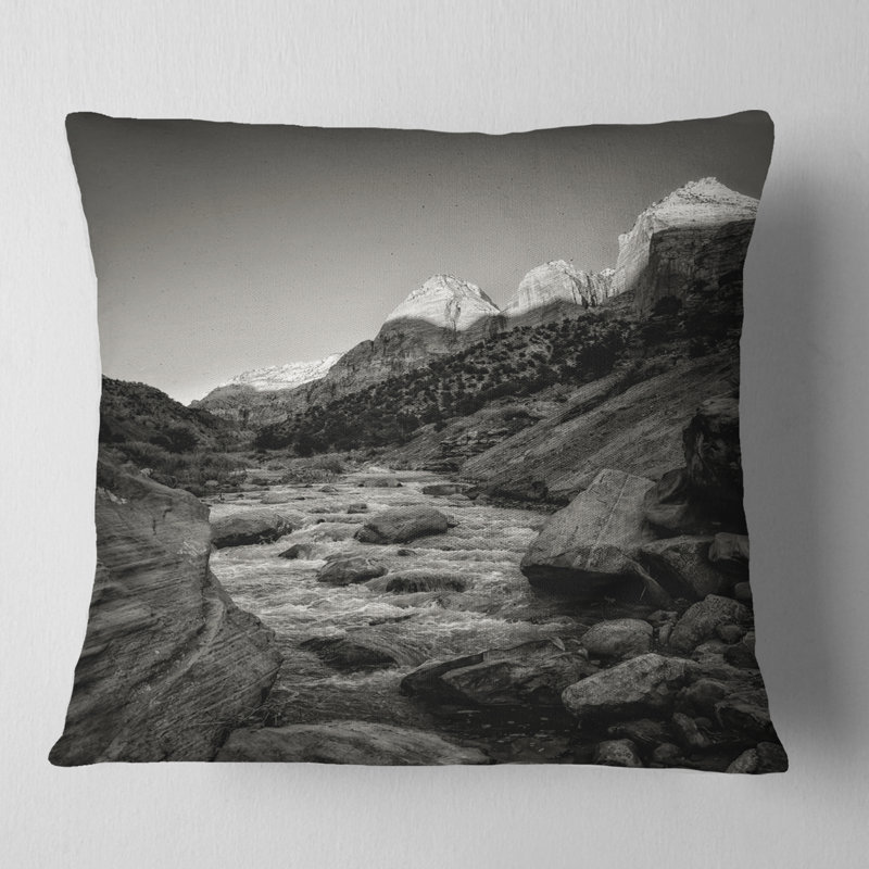 Coussin imprimé foncé foncé «Dark River», 16 po x 1 po, Coussin décoratif