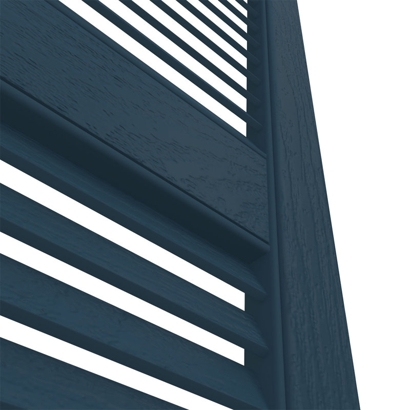 Midnight Green Vinyl Open Louvered Shutters, 12"W x 37"H