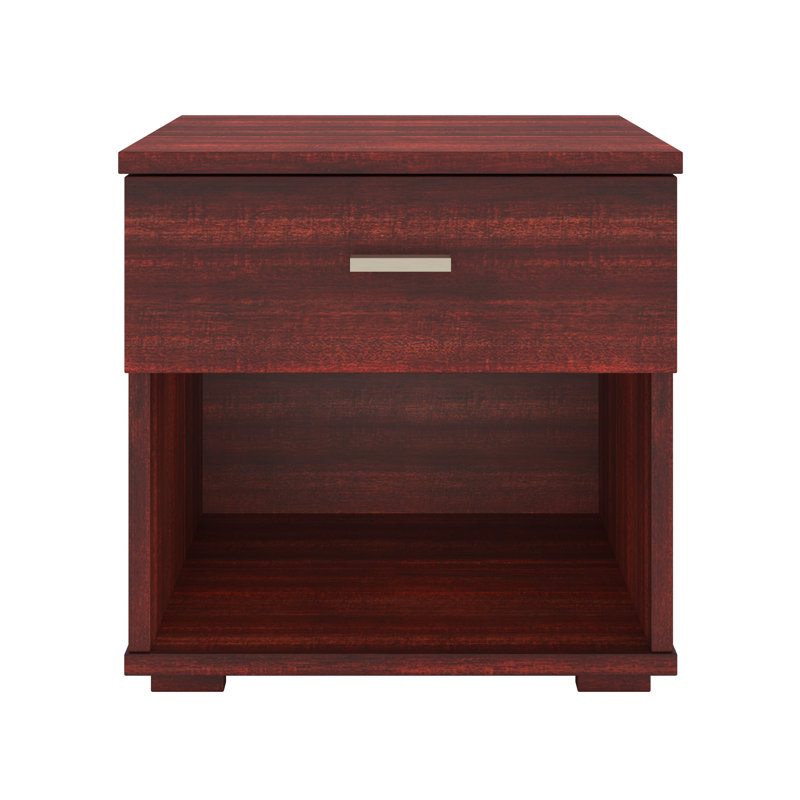 Novara Single Drawer Low Profile Nightstand, Cherry