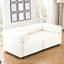 Chenille blanche avec 2 rangements, moderne, cylindrique et pour plus de confort, pièce de décoration élégante en tissu, éléments ergonomiques pour une assise paisible, ajout-681584963