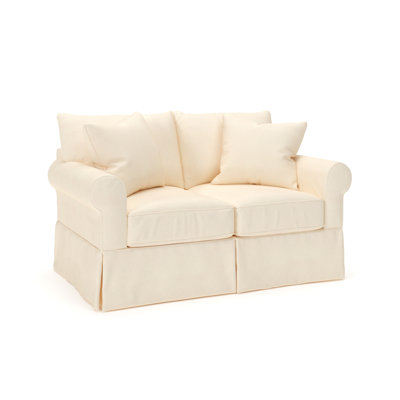 Amari 63" Rolled Arm Slipcovered Loveseat
