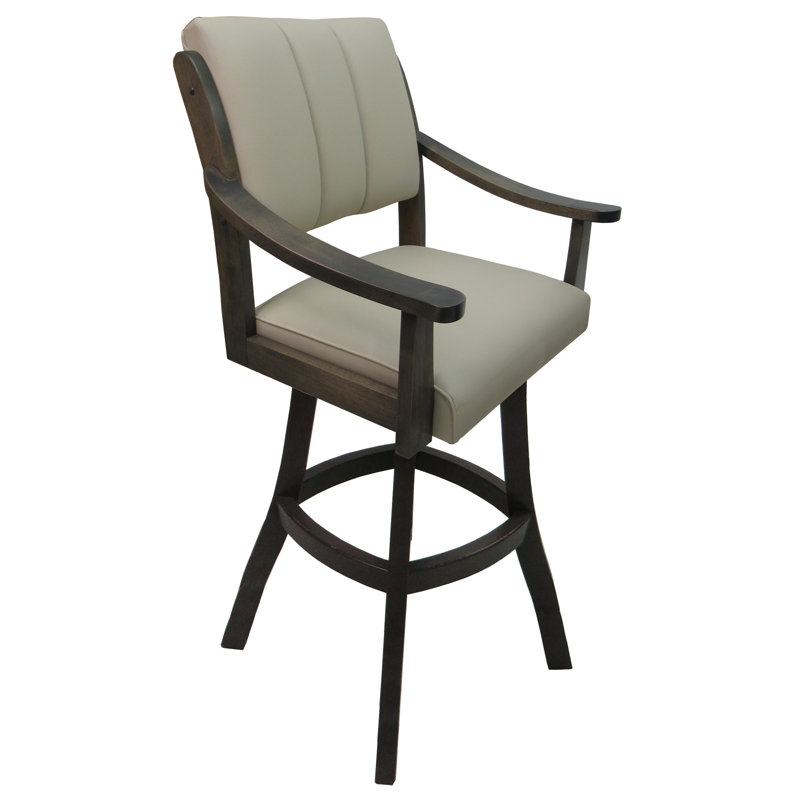 Tabouret de comptoir pivotant Irminger, Gris hiver, Beige Océan, Tabouret de bar (siège d'une hauteur de 30 po)