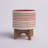 Ceramic Planter for Indoor and Outdoor Use Orange Planter with Aztec Design on Wooden Stand-2090127250-2090127245