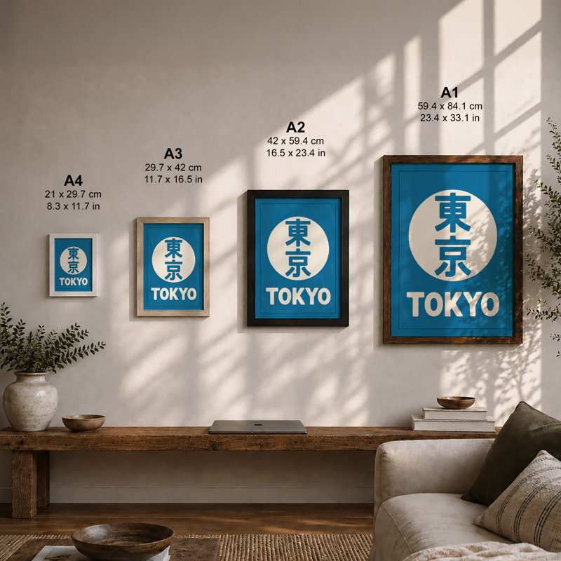 Tokyo Modernist Minimalist - Print, A4 - 29.7 x 21.0 cm, White