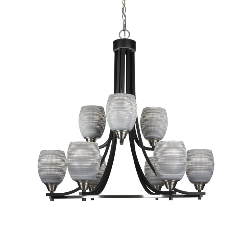 Lustre 9 lumières Michell, Gris