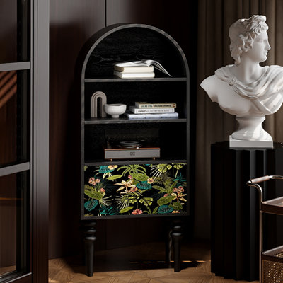 French Style Retro Arch Solid Wood Bookcase