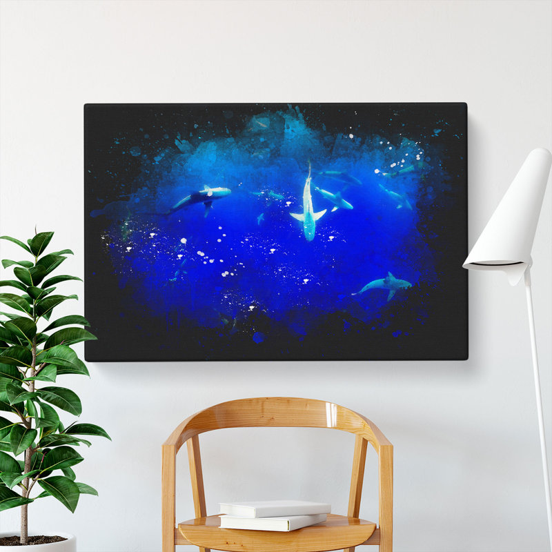 Oahu Sharks - Wrapped Canvas, 35cm H x 50cm W x 3cm D